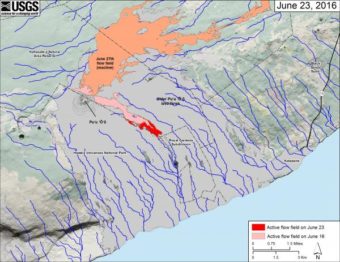 Kilauea lava map June 23 2016 (USGS)